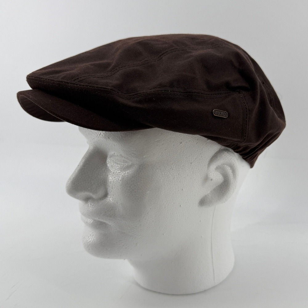 Mucros Weavers Kerry Flat Cap Wax Brown Men L Waterproof Made In Ireland New